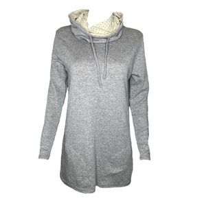 Toad & Co. Women's Small Pullover Hoodie Gray Yellow Pockets Organic Lounge